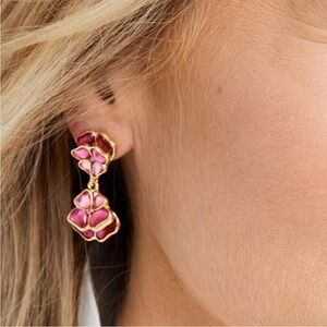 Talbots Rose and Gold Floral Earrings